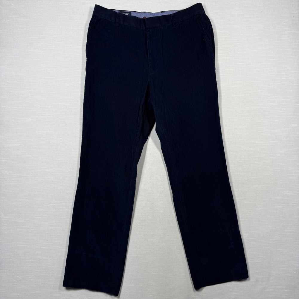Lands End Pants Mens 32x30 Blue Corduroy Tailored Fit Chino Casual‎ Straight Leg